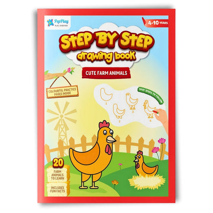 PEPPLAY STEP BY STEP DRAWING BOOK - CUTE FARM ANIMAL