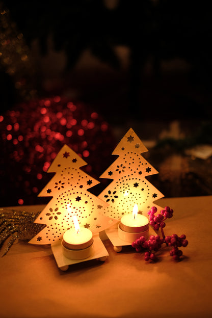 OMBRE, tree shaped metal shadow tea light holder by SWEN