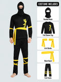 Yellow Dragon Ninja Adults Halloween Costume Fancy Dress Up