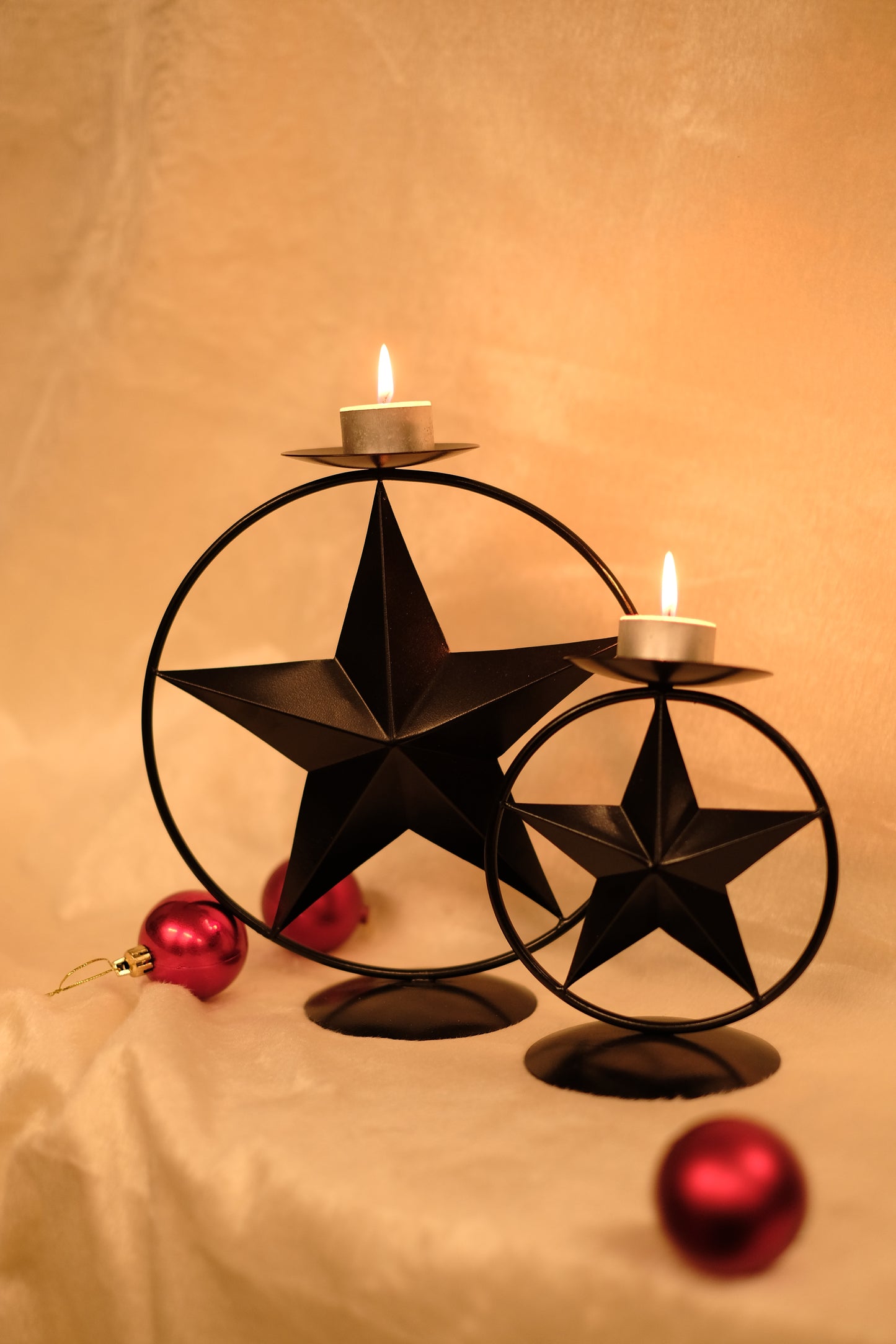 CLARA, pack of 2  Star Ring Tealight Holders by SWEN