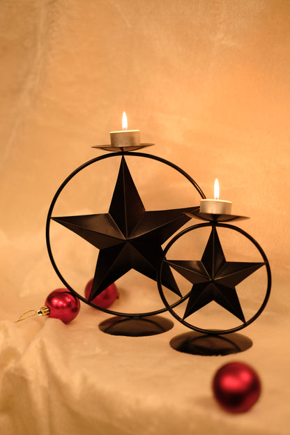 CLARA, pack of 2  Star Ring Tealight Holders by SWEN