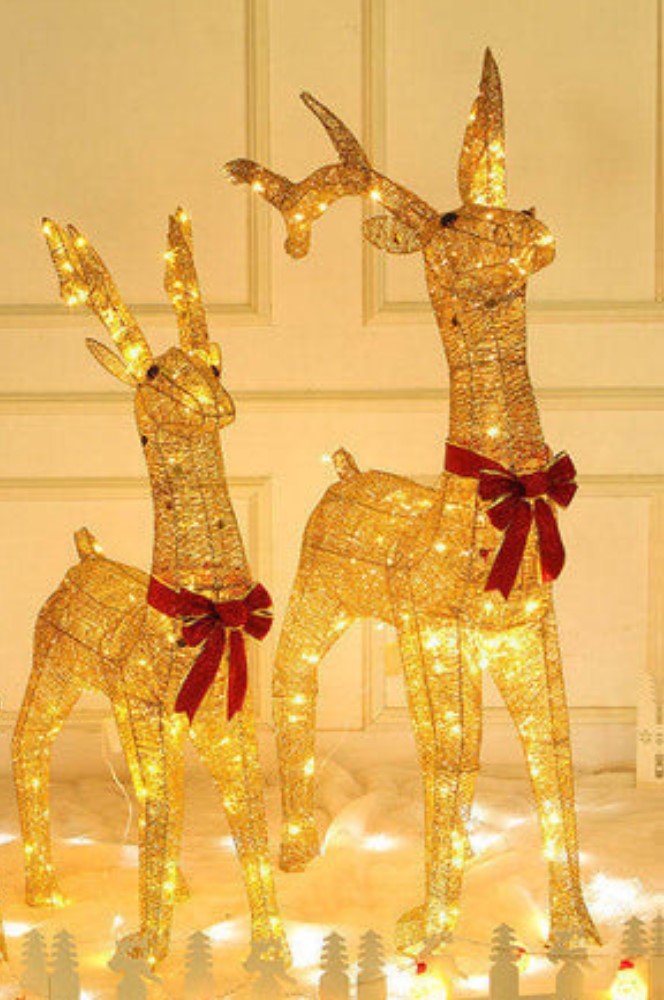Rudolph, Shimmering Gold LED Reindeer Decoration by SWEN - 1.2 M