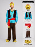 Aladdin Blue and Brown Adults Halloween Costume Fancy Dress Up