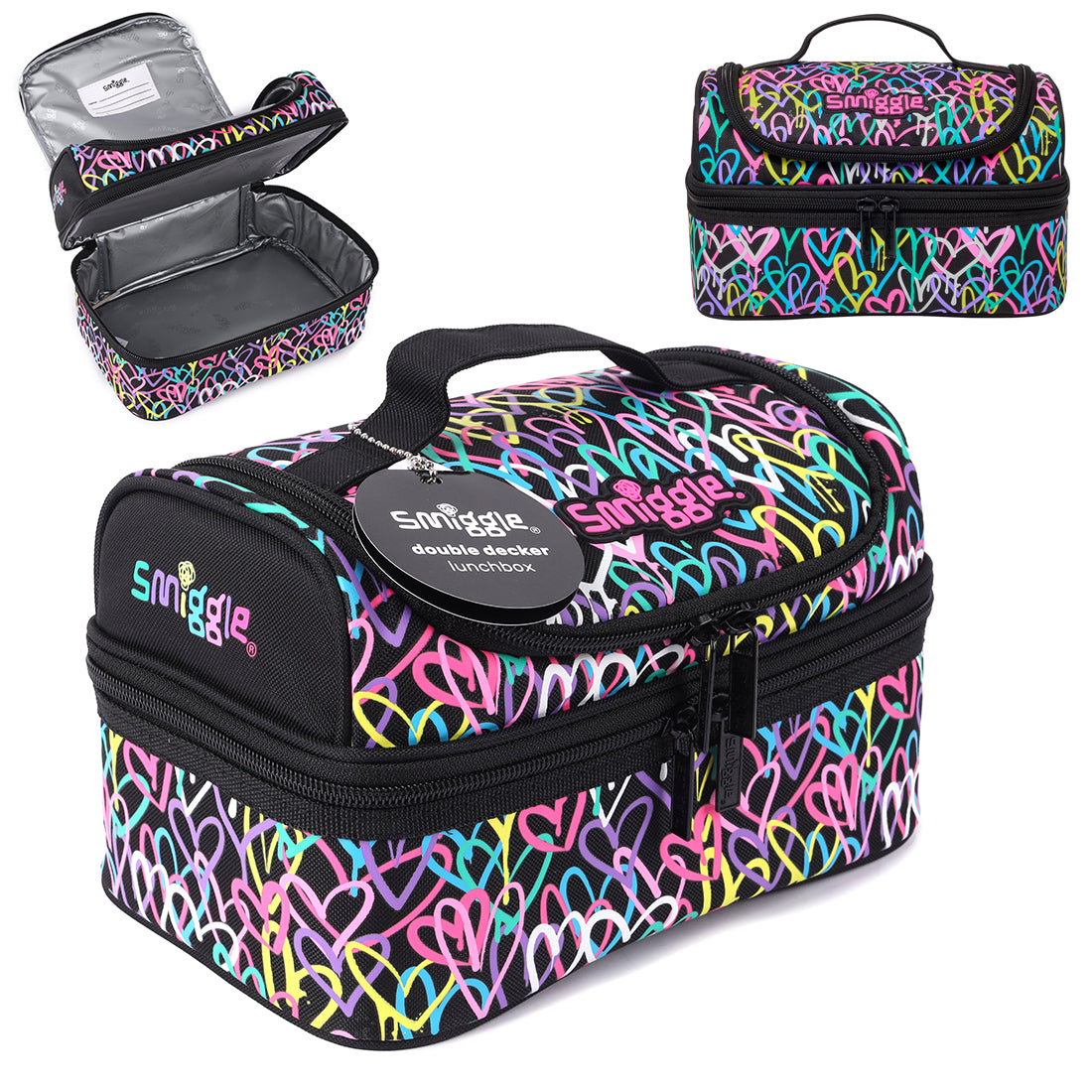 Smiggle NE LBOX DBL DECK IHS I HEART BLACK