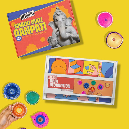 COMBO: DIY Shadu Mati Ganpati Kit + DIY Diya Decoration Kit