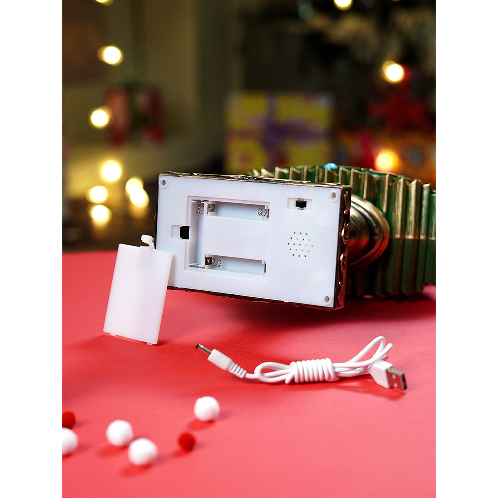 Gold & Green Tree with Musical Glitter Water Lights, Christmas Home & table Décor