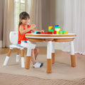 OPlus Blocks cum Sensory Table with chair - Brown color