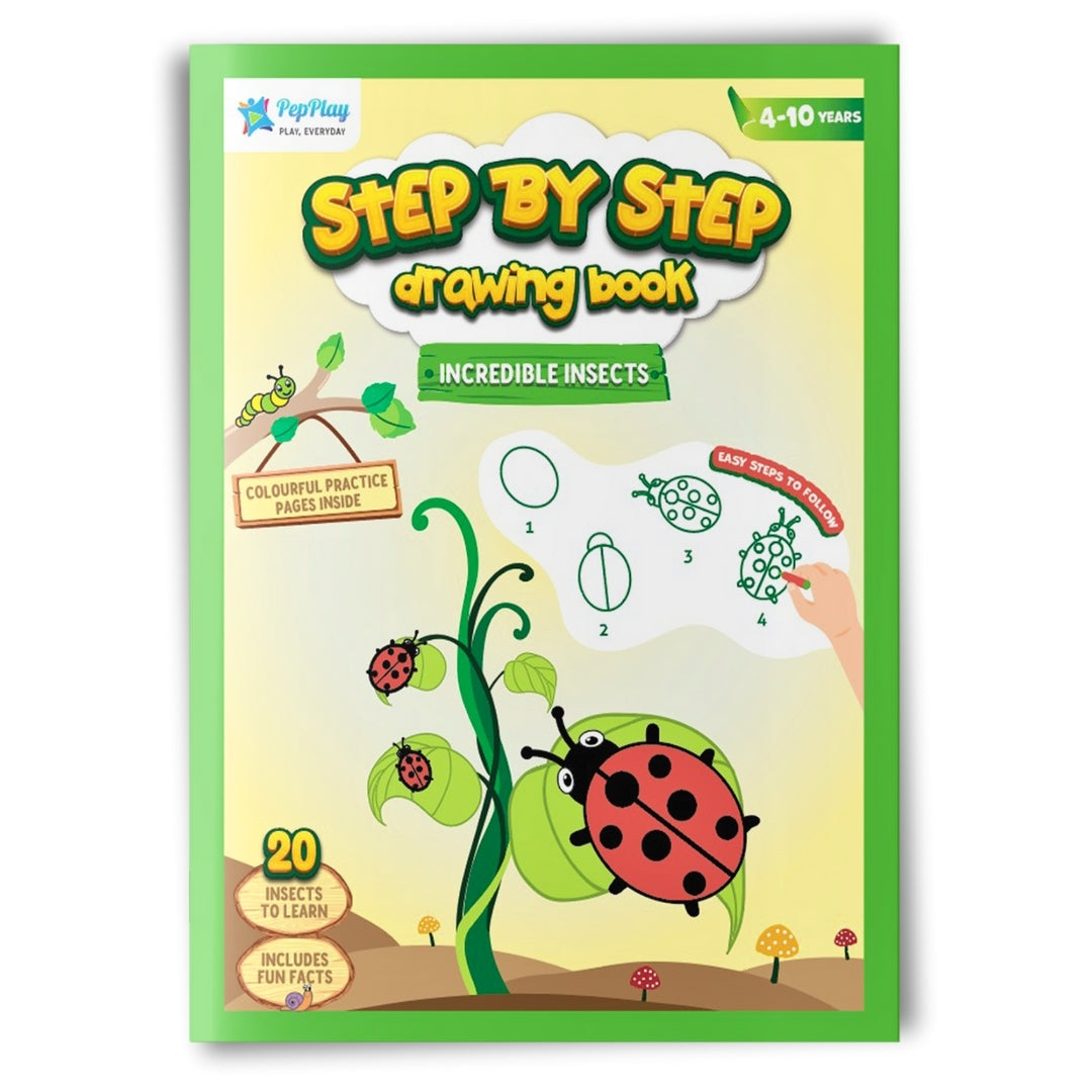 PEPPLAY STEP BY STEP DRAWING BOOK - INCREDIBLE INSECTS