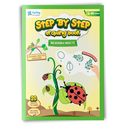 PEPPLAY STEP BY STEP DRAWING BOOK - INCREDIBLE INSECTS