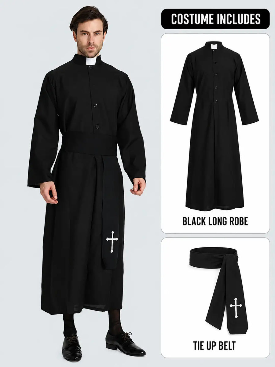The Priest , Black & White Adults Halloween Costume Fancy Dress Up