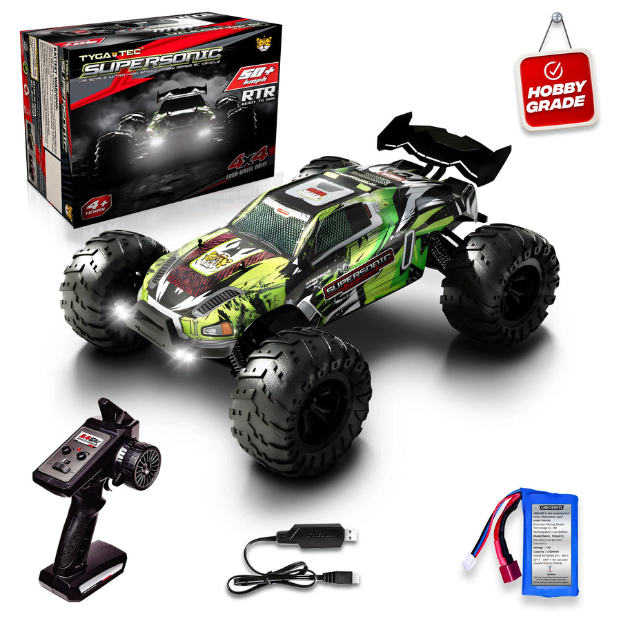 Tygatec Supersonic High Speed Hobby Grade Remote Control (Rc) Car | Stunt Car (Color Green)