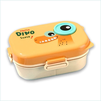 Little Surprise Box, Orange Big Eye Dino 2 decker Lunch Box for Kids