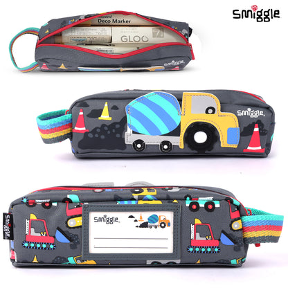 Smiggle Glide Teeny Tiny Character Pencil Case Grey, 3Y+