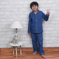 Midnight Sky Solid Blue Night Suit