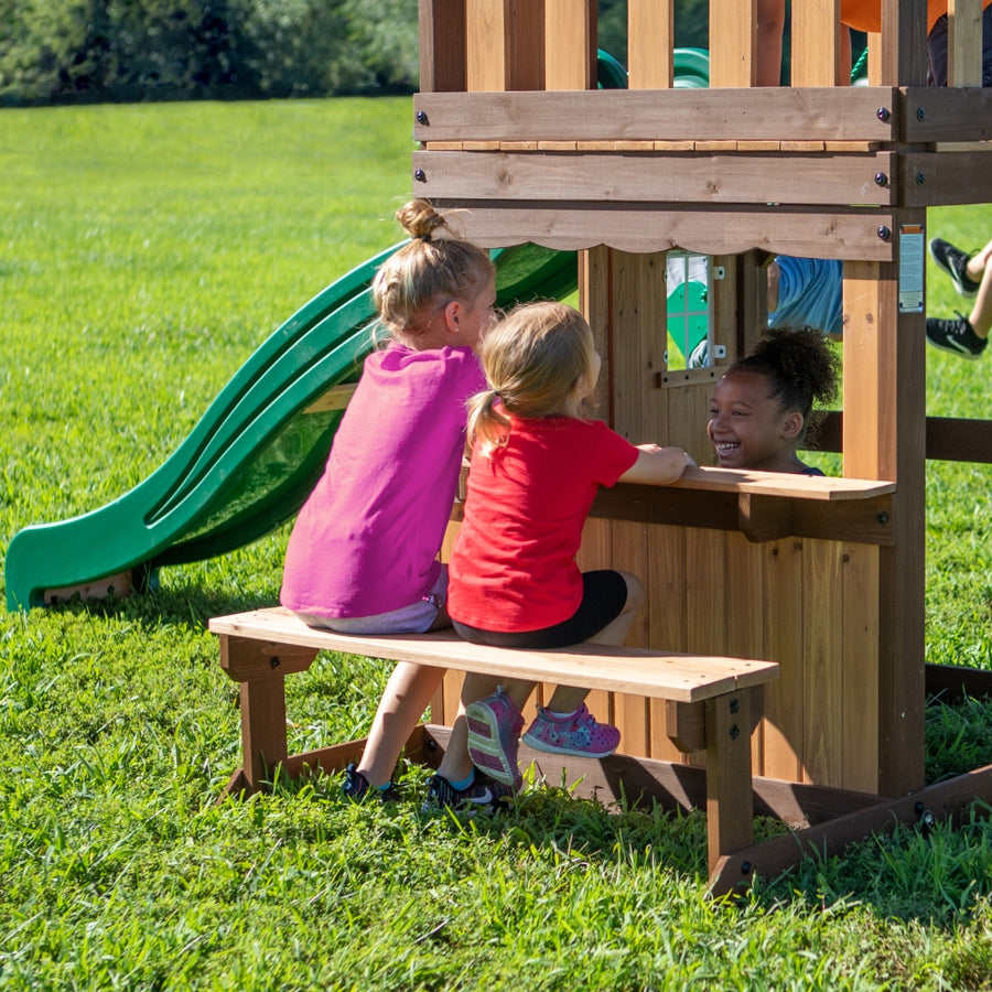 LAKEWOOD PLAY TOWER WITH SWINGS AND SLIDE