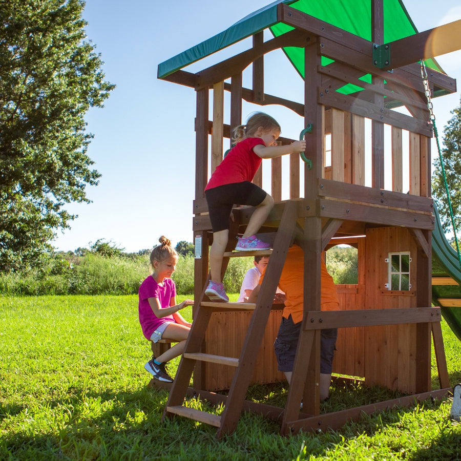LAKEWOOD PLAY TOWER WITH SWINGS AND SLIDE