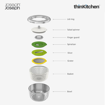 thinKitchen™ Joseph Joseph Multi-Prep 4-Piece Salad Preparation Set - Multicolour