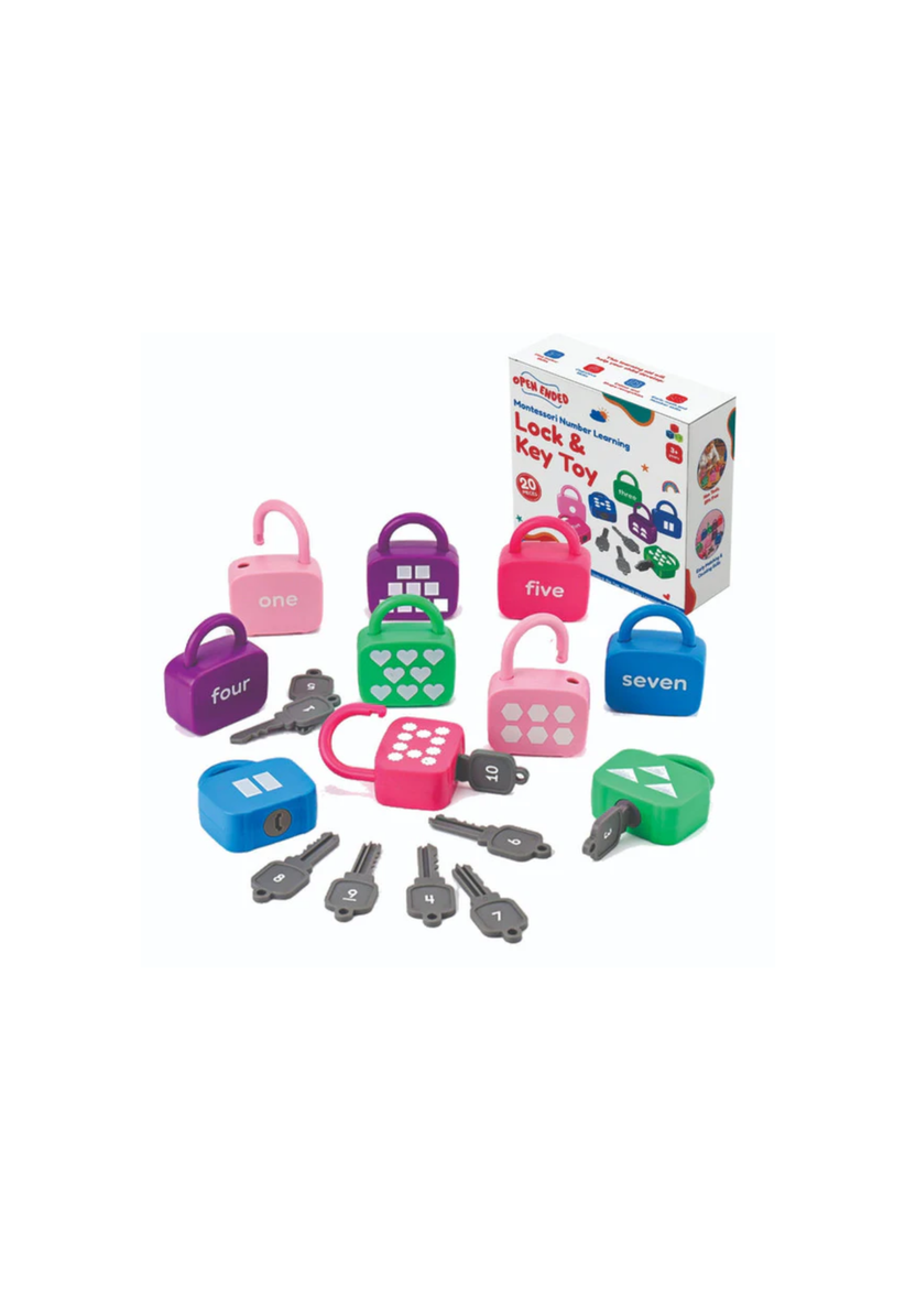 Open Ended Montessori Number Learning Lock & Key Toy