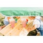 Plum Rectangular Picnic table with Parasol (Natural) | Purchase Table & Get Free Interactive Toy