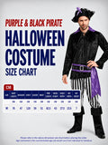 Purple & Black Pirate Adult Halloween Costume Fancy Dress Up