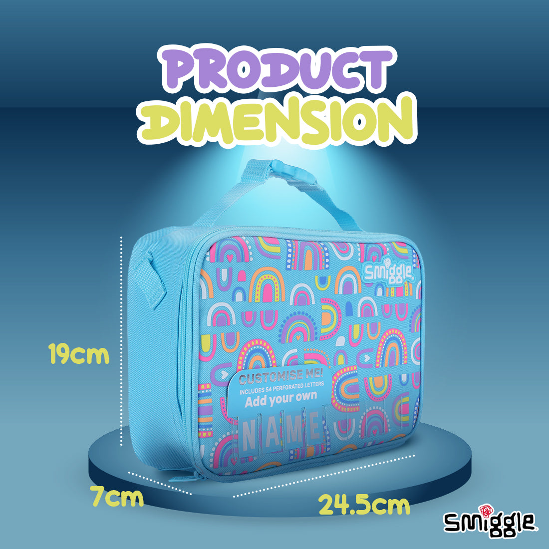 Smiggle Fly High Square Attach Id Lunchbox Blue, 3Y+