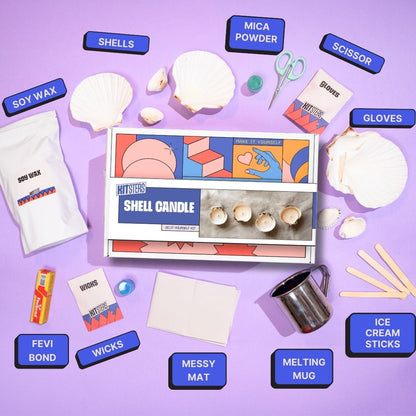 COMBO: DIY Shell Candle Kit & DIY Decoupage Shells Kit