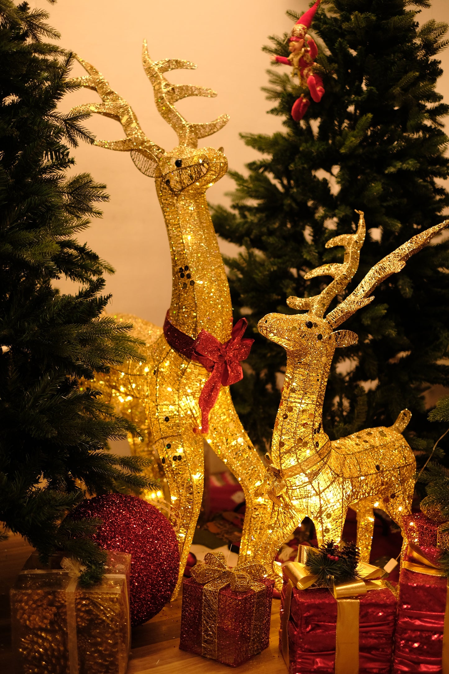 Rudolph, Shimmering Gold LED Reindeer Decoration by SWEN - 1.2 M