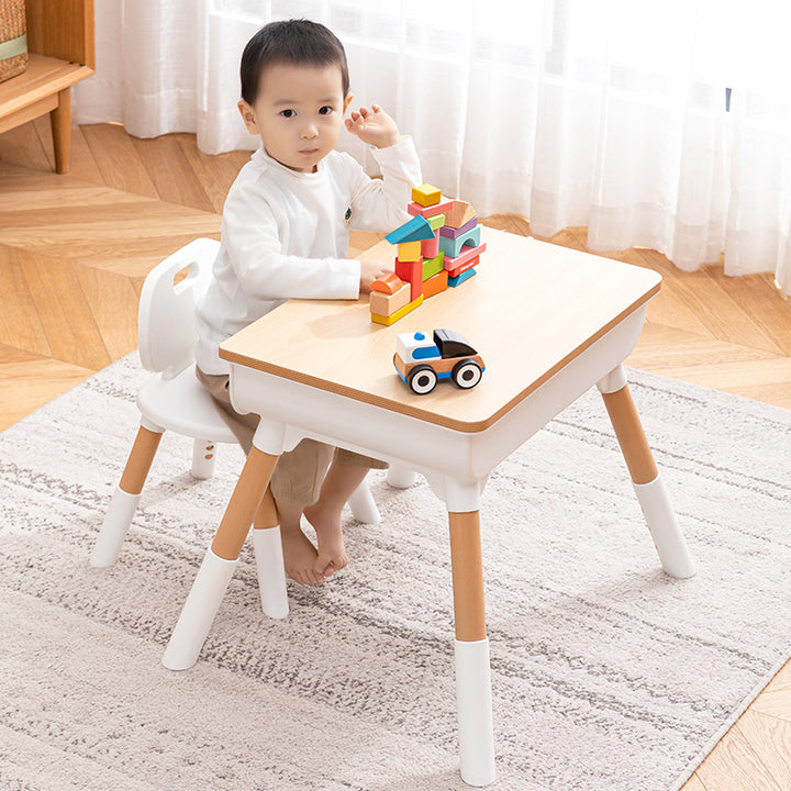 OPlus Multipurpose Study table with wooden top and 2 pen holders and 1 Chair