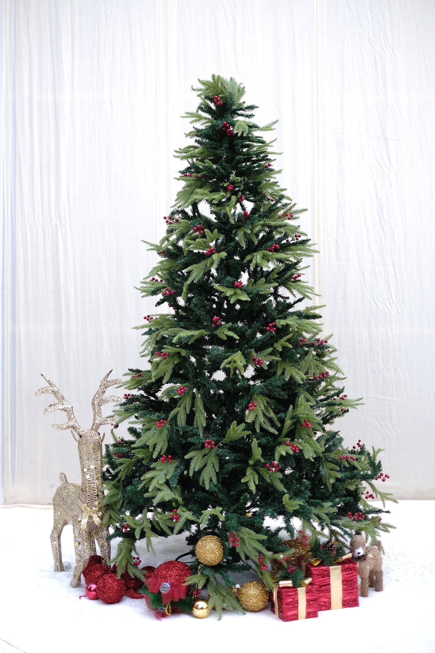 SWEN 8 feet RAZ christmas tree with cherries and dual color leaves