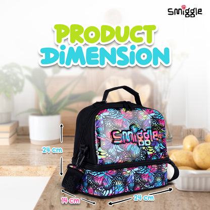 Smiggle Vivid Hardtop Lunchbox Black Mix, 3Y+
