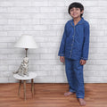 Midnight Sky Solid Blue Night Suit