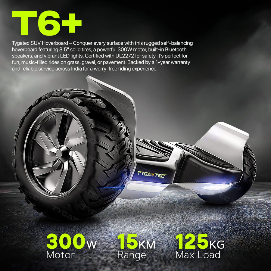 TYGATEC T6 Plus Off-Road SUV Hoverboard APP CONNECTIVITY (Carbon Black)