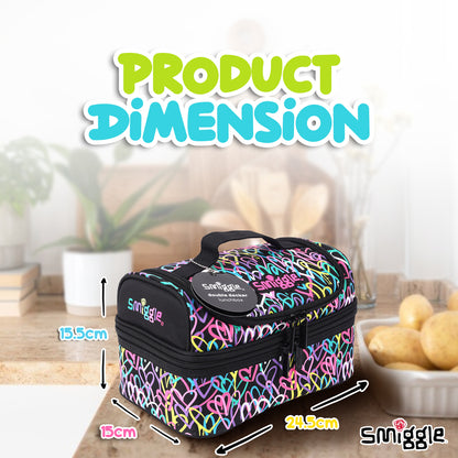 Smiggle NE LBOX DBL DECK IHS I HEART BLACK