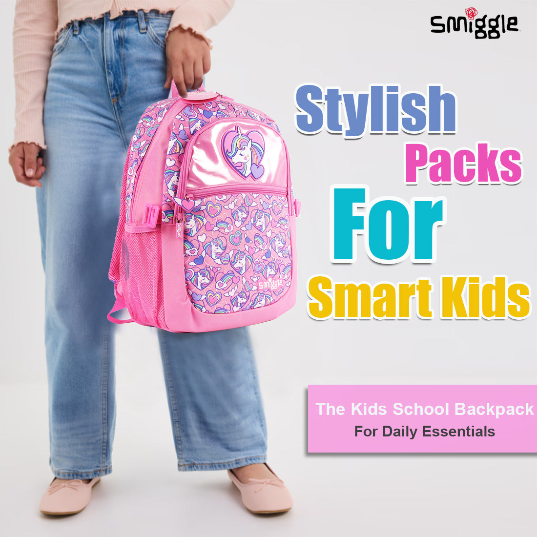 Smiggle Fly High Classic Attach Backpack Pink, 3Y+