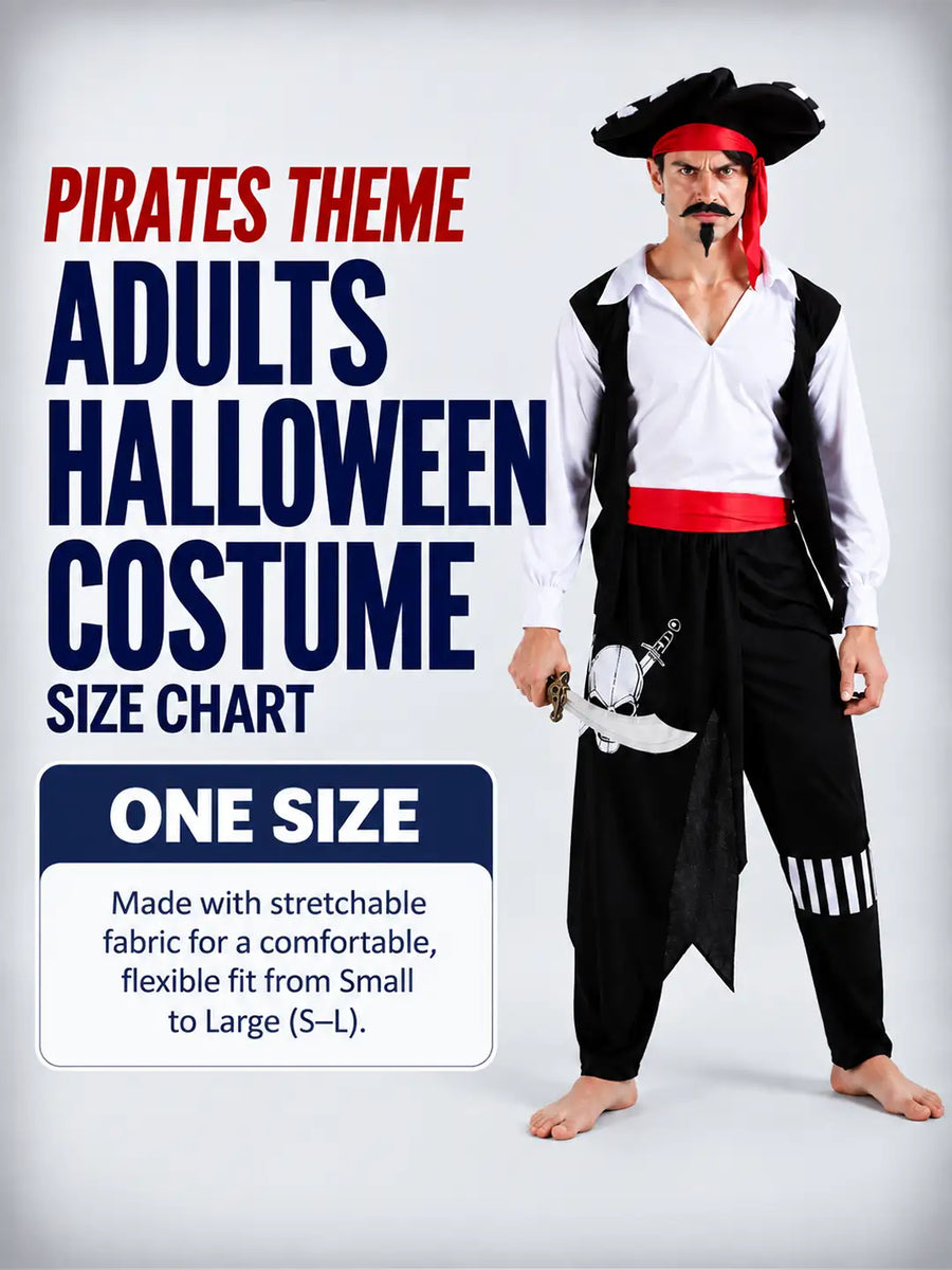 Pirates theme Adults Halloween Costume Dress Up