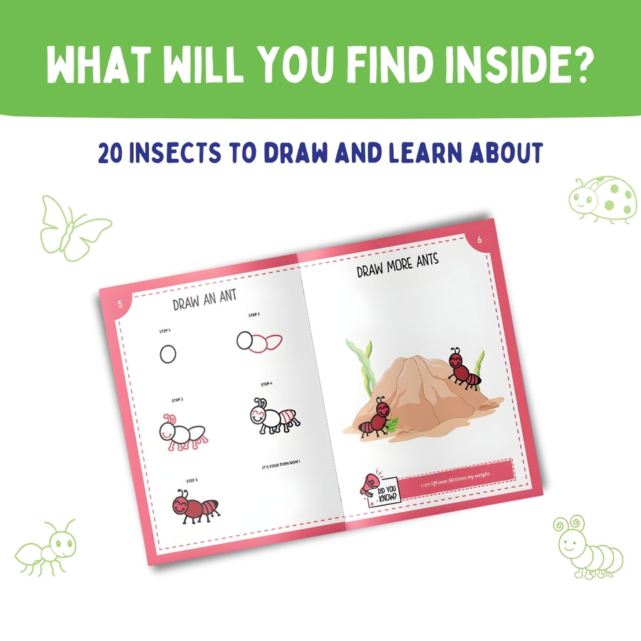 PEPPLAY STEP BY STEP DRAWING BOOK - INCREDIBLE INSECTS