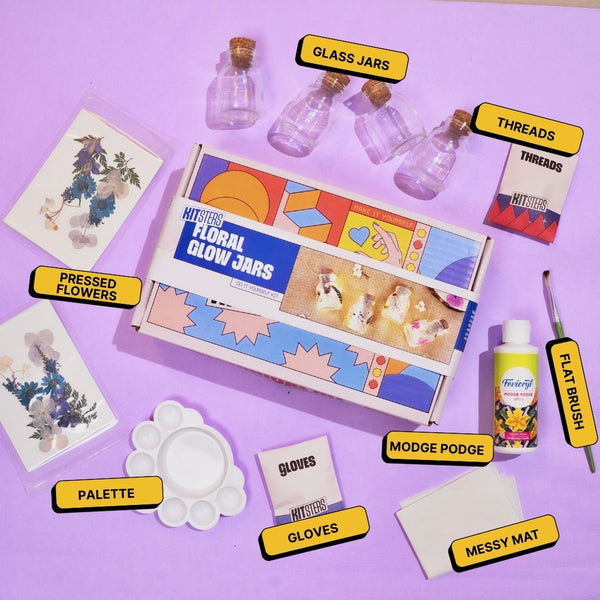 COMBO: DIY Floral Glow Jar Kit & DIY Light Bottle Painting Kit