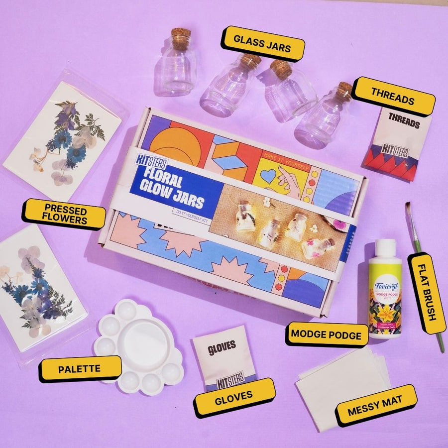 COMBO: DIY Floral Glow Jar Kit & DIY Light Bottle Painting Kit