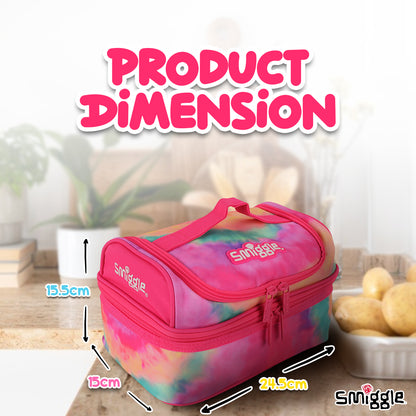 Smiggle Vivid Double Decker Lunchbox Pink, 3Y+