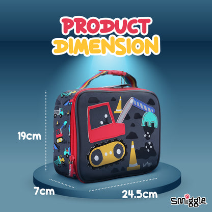 Smiggle Glide Teeny Tiny Square Lunchbox Grey, 3Y+