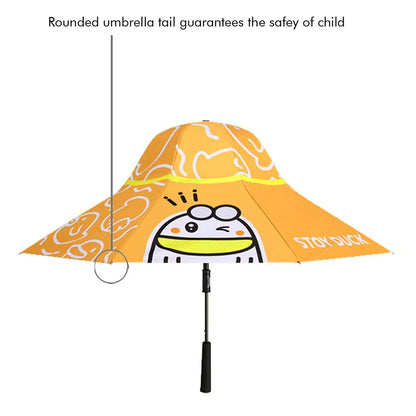 Little Surprise Box 3 Ducklings theme, Unique Spanish Patio Style Kids Umbrella, 3-6years,Orange