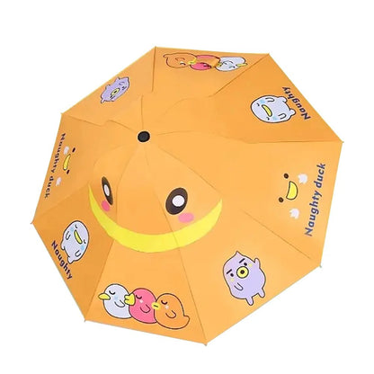 Little Surprise Box 3 Ducklings theme, Unique Spanish Patio Style Kids Umbrella, 3-6years,Orange