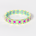 Flower Enamel Bracelet | Mint & Magenta