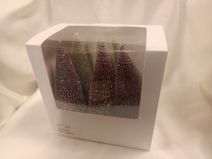 SELENE, pack of 6 premium red and gold miniature bottle brush trees by SWEN