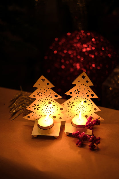 OMBRE, tree shaped metal shadow tea light holder by SWEN