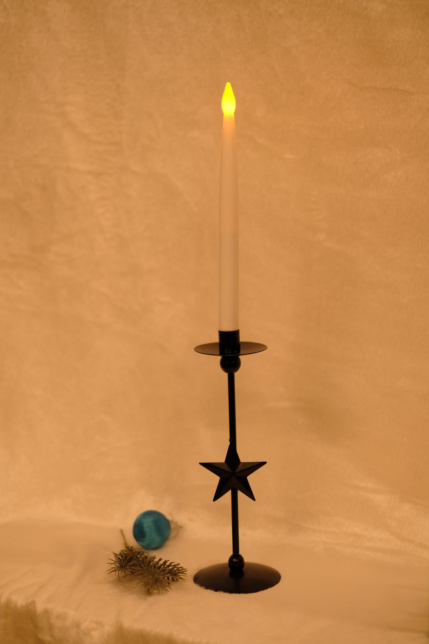 MADALINA, tall midnight Star Taper Candle Holder by SWEN