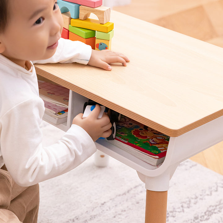 OPlus Multipurpose Study table with wooden top and 2 pen holders and 1 Chair