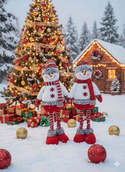 ALORA, Pack of 2 Cozy Plush Snowman Figures by SWEN