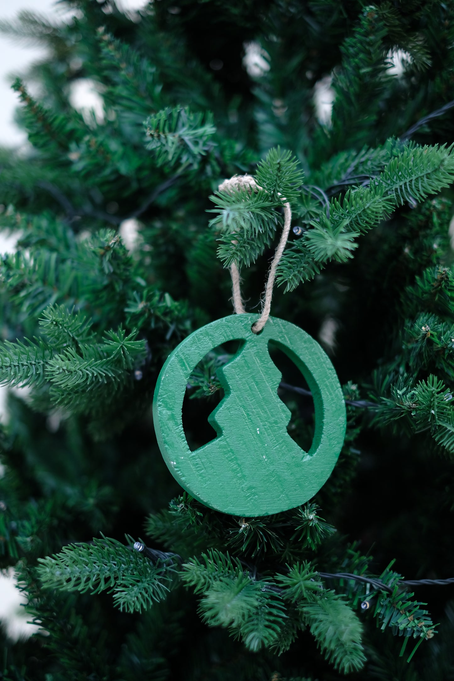 HERMES by SWEN, Pack of 4 Wooden Christmas Tree Ornaments - Star, Tree, Candyman, Santa