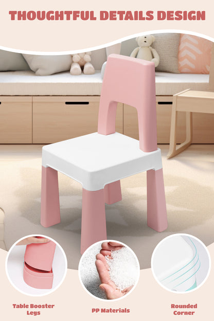 OPlus Learning Chair for Kids - Pastel pink and white